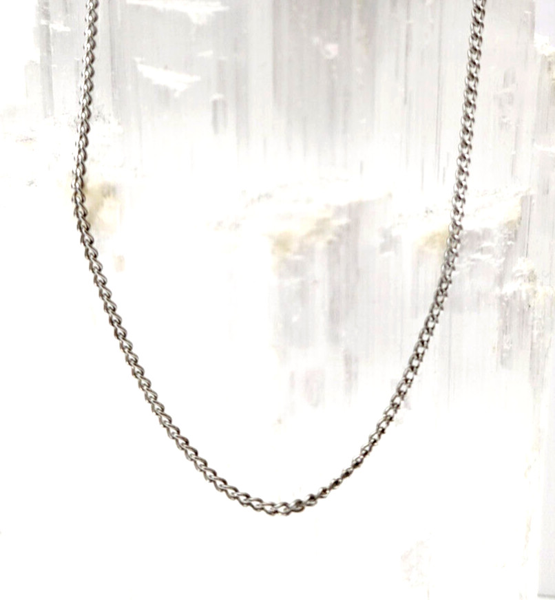 Lovely Link 18” Silver Necklace Chain Antique Vintage