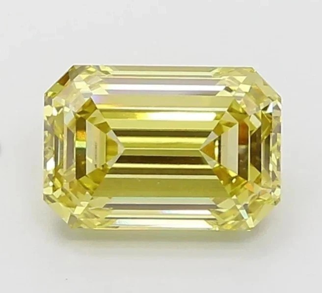 Loose 2Ct Emerald Cut Natural Yellow Color Lab Grown Diamond VVS1 Certified L119