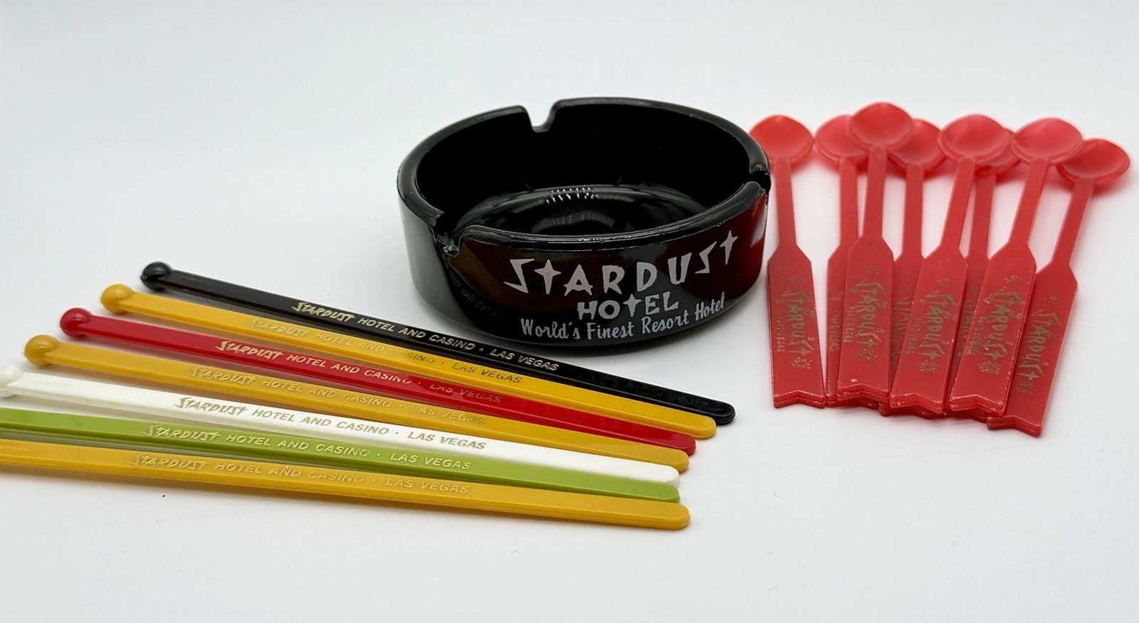 STARDUST hotel & resort-Las Vegas-ASHTRAY, drink swizzle sticks-VINTAGE!!