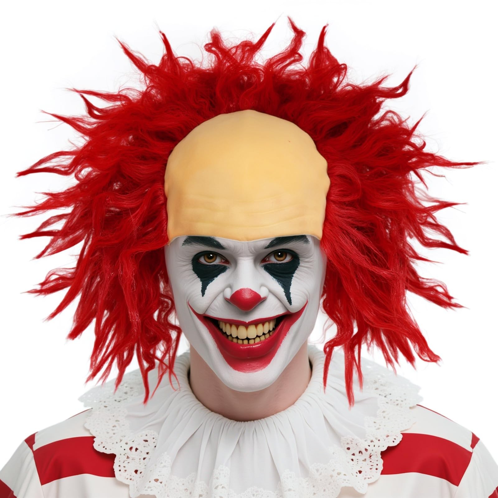 JoneTing Clown Wig【+Bald Cap + Hair Cap】 Reddish Balding Wigs for Medium, Red 