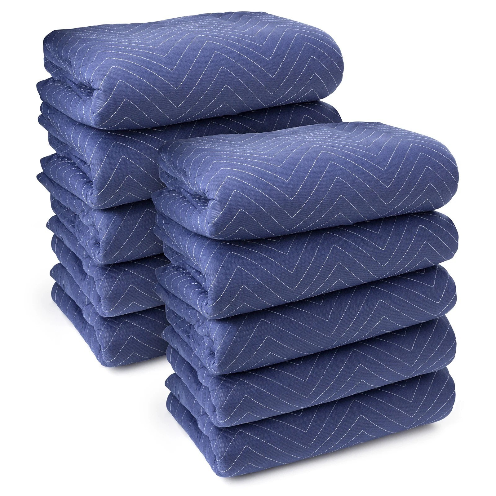 10 Moving Blankets Furniture Pads - Deluxe Pro - 80" x 72" Royal Blue