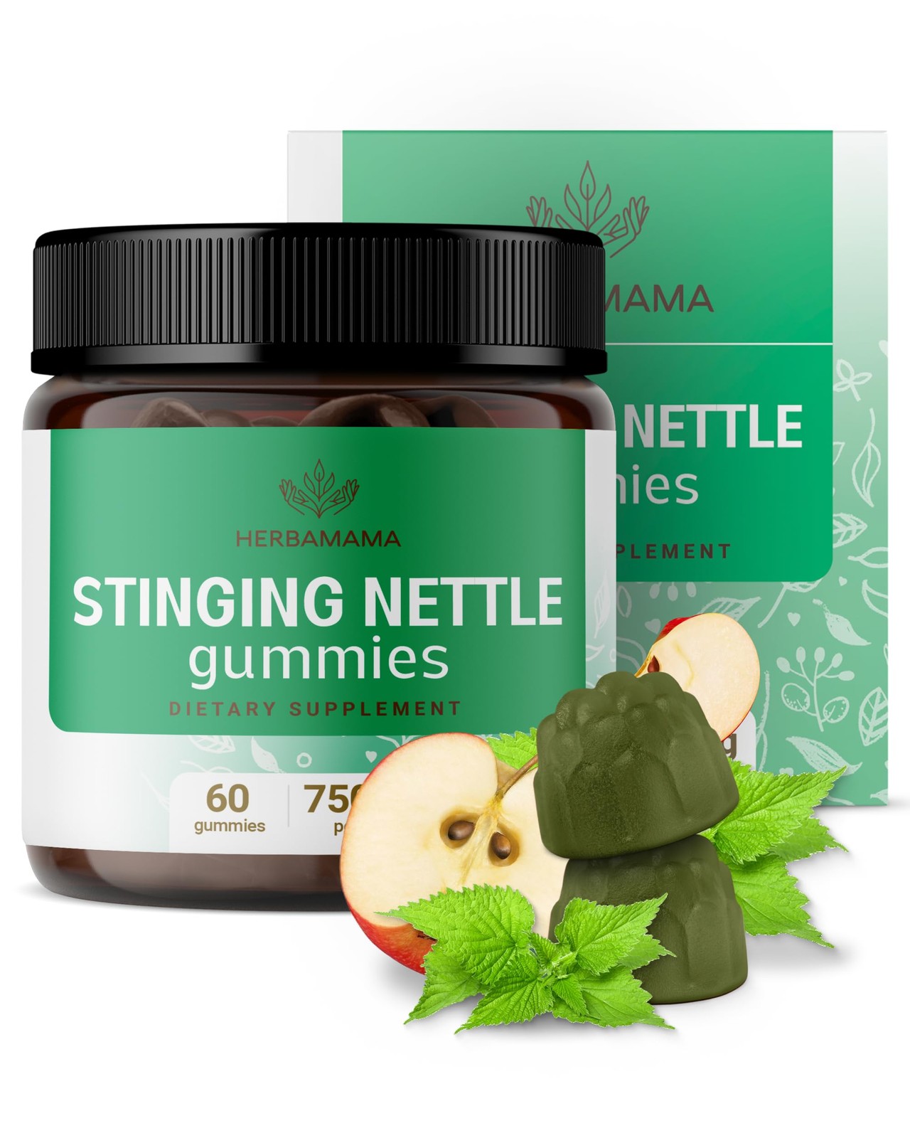 HERBAMAMA Stinging Nettle Gummies  7500mg Stinging Nettle Root Extract for Ur...