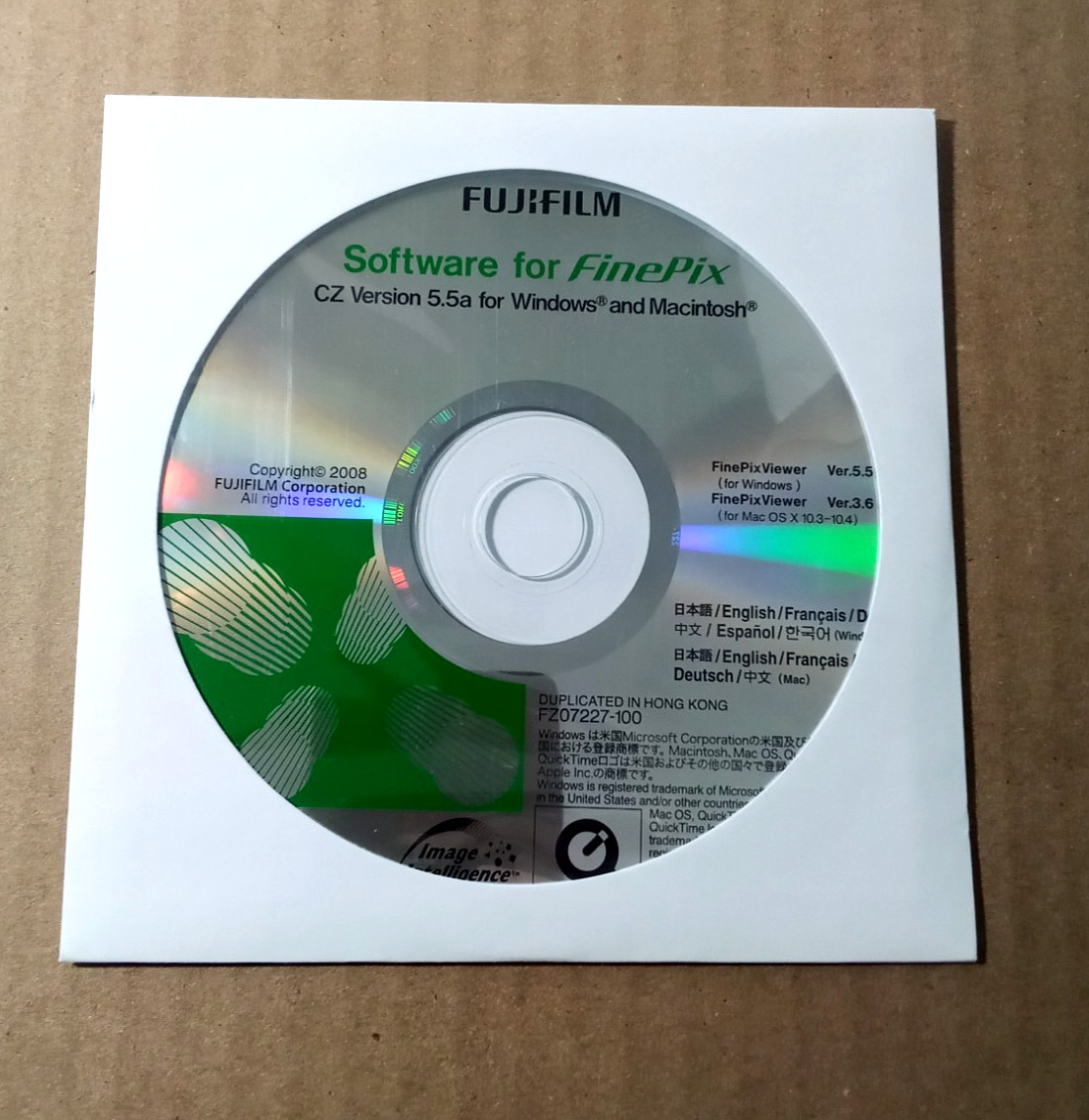 FUJIFILM Software for FinePix - CD-Rom - CZ Version 5.5a Windows & Mac