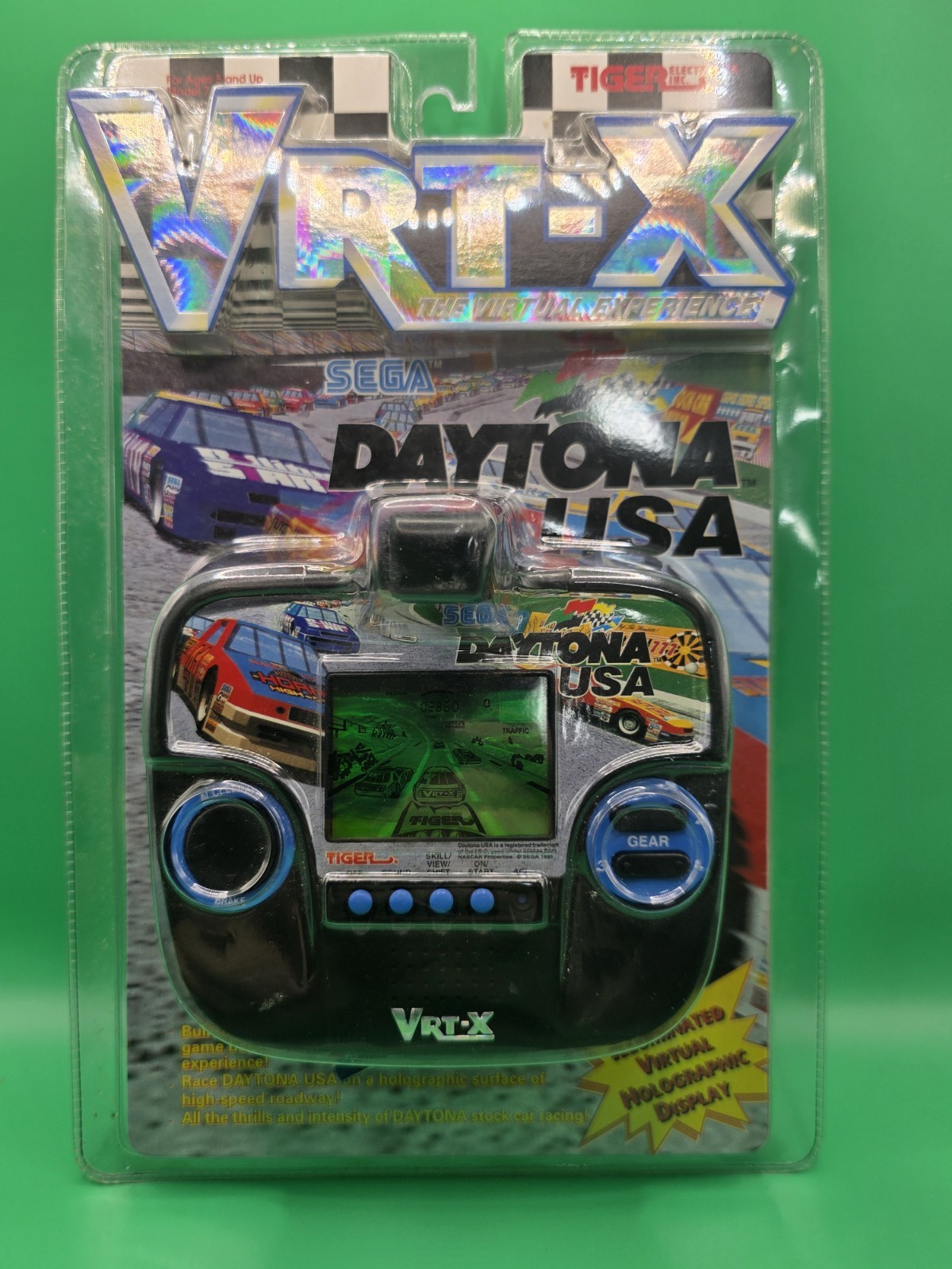 Tiger Electronics Sega Daytona USA Handheld Game VRT-X Hologram 1995