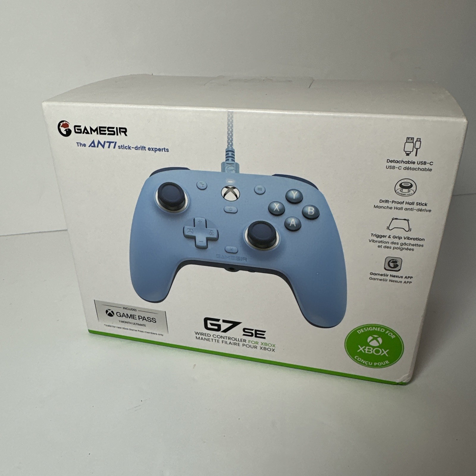 NEW GameSir G7 SE Wired Controller Xbox Series X S Dynamic Blue USB Cable NIB