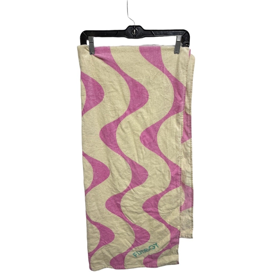Funboy Pink Cream Swirl Beach Towel Plush Oversized Towel Swim Ocean Pool