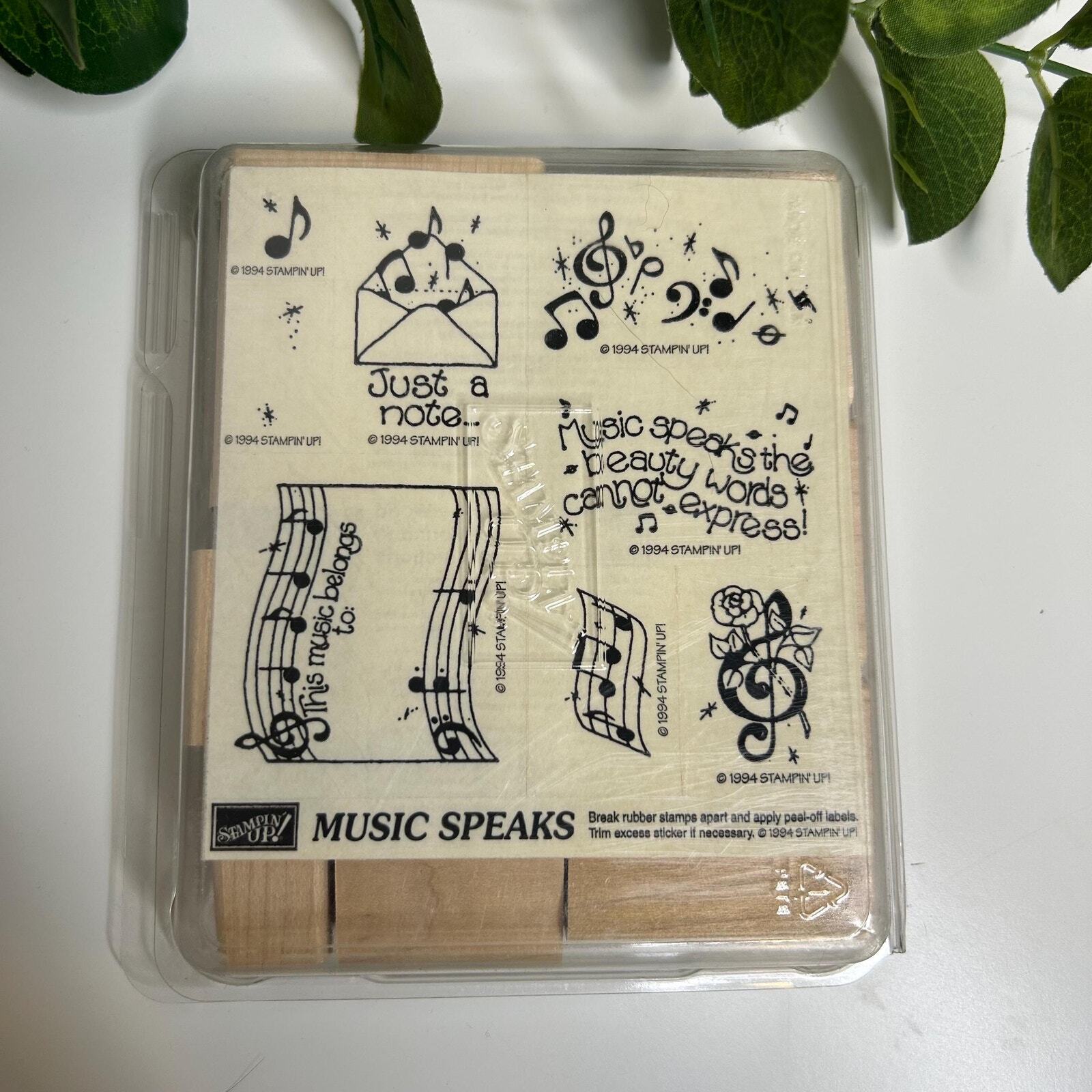 Stampin Up Music Speaks Rubber Stamp Set 1994 Music Notes Crafting Stamps