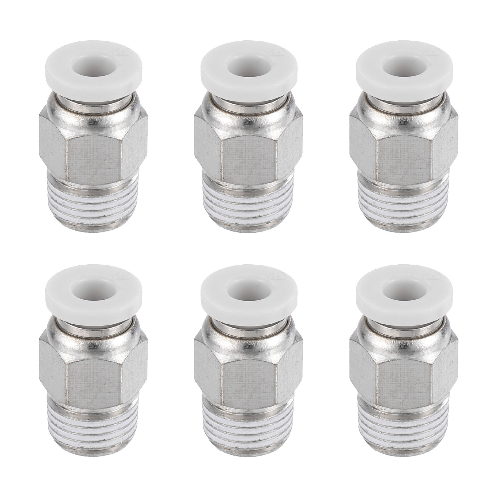 6Pcs Pneumatic Fitting, 4mm Tube OD x 1/8" PT Push to Connect Pneumatic Fitting