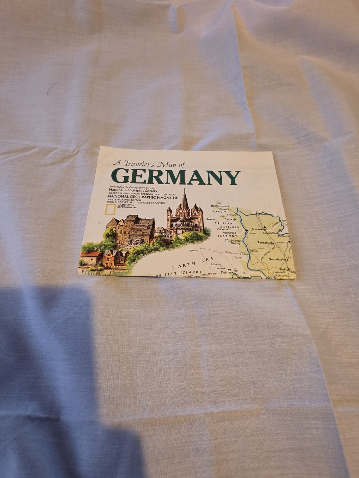 Vintage 1991 National Geographic Traveler's Map Of Germany Fold Out Road Map
