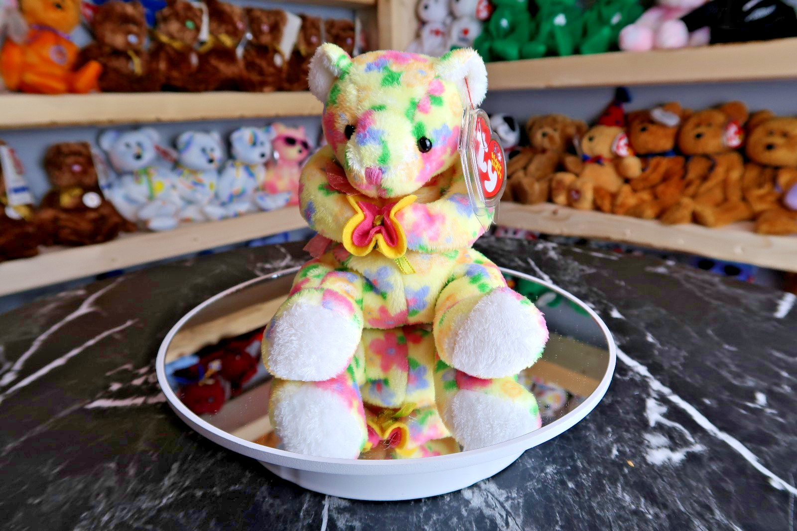 TY Beanie Baby - Bloom the Bear | Tush Tag Wear | Vintage | Rare