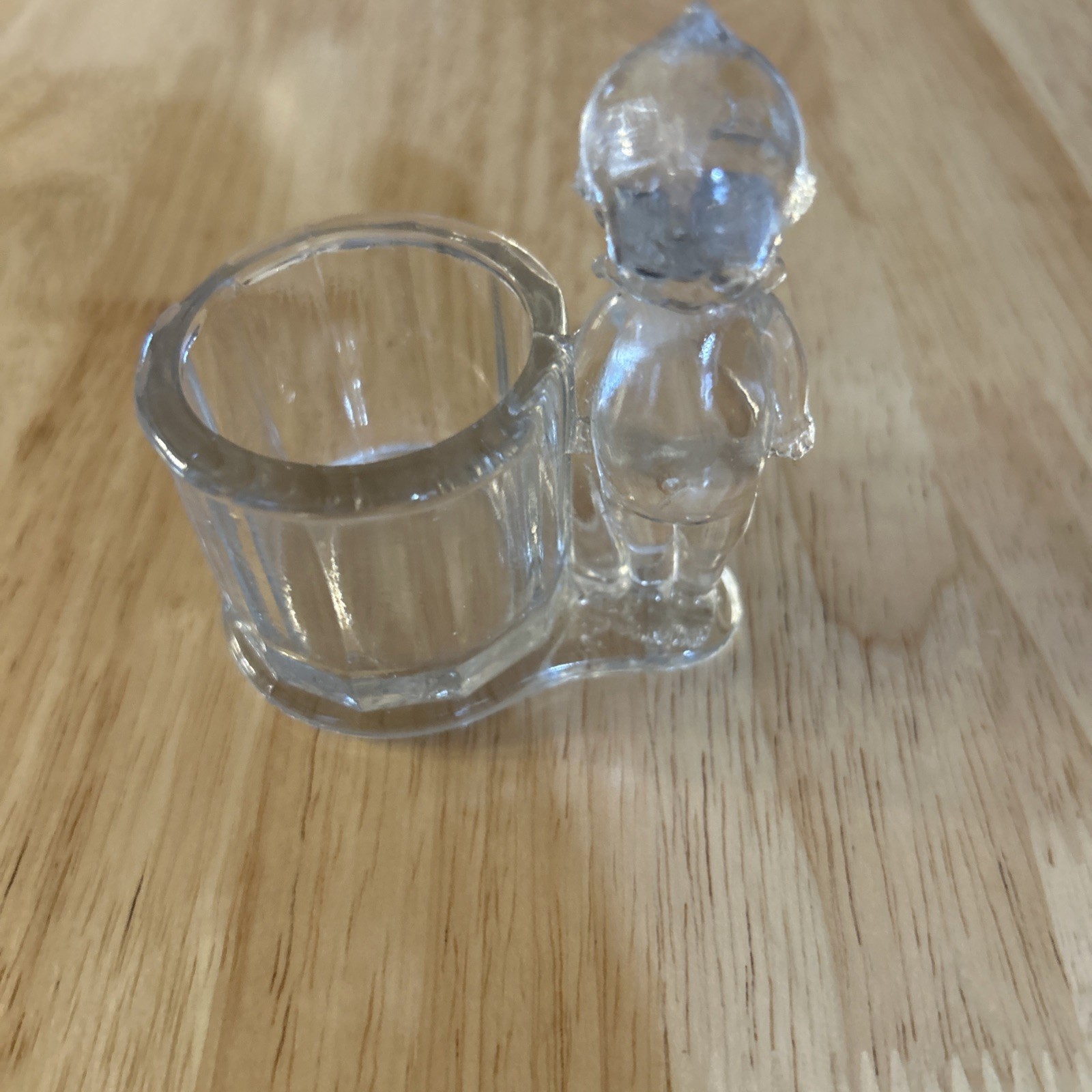 ANTIQUE BORGFELDT GLASS KEWPIE CANDY CONTAINER #2862, TOOTHPICK MATCH HOLDER