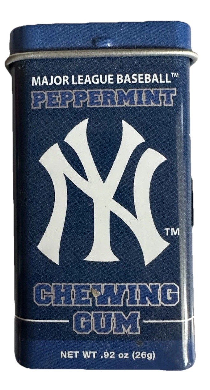 Vintage Official Major League Baseball New York Yankees Chewing Gum Tin - Empty