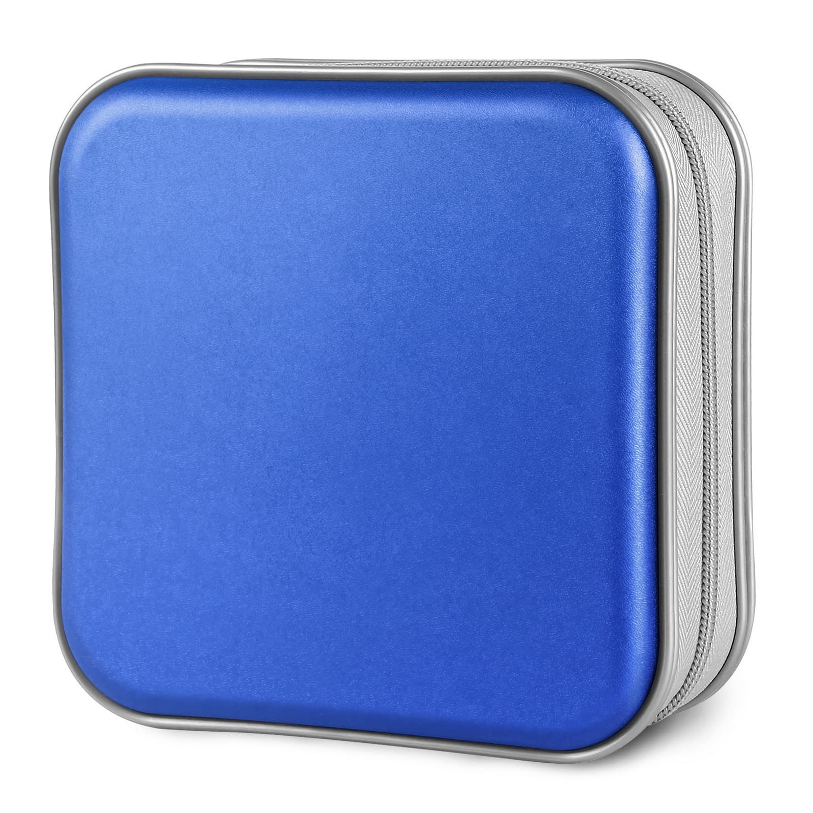 Siveit CD Case, 40 Capacity CD/DVD Case Holders Wallet Hard 40 Capacity, Blue 
