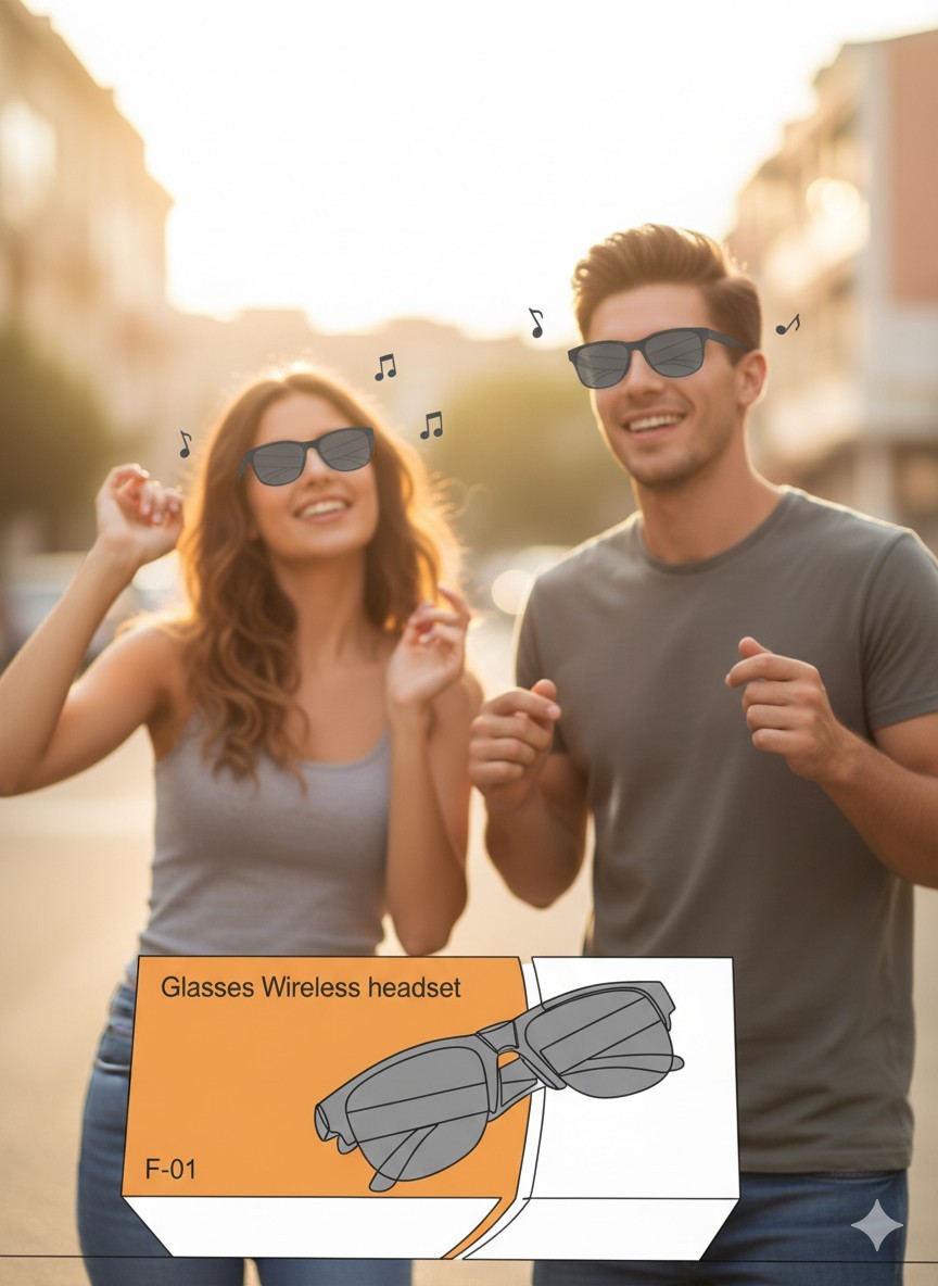 Smart Glasses Wireless Bluetooth Music Sunglasses Built-in Microphone Speaker UV