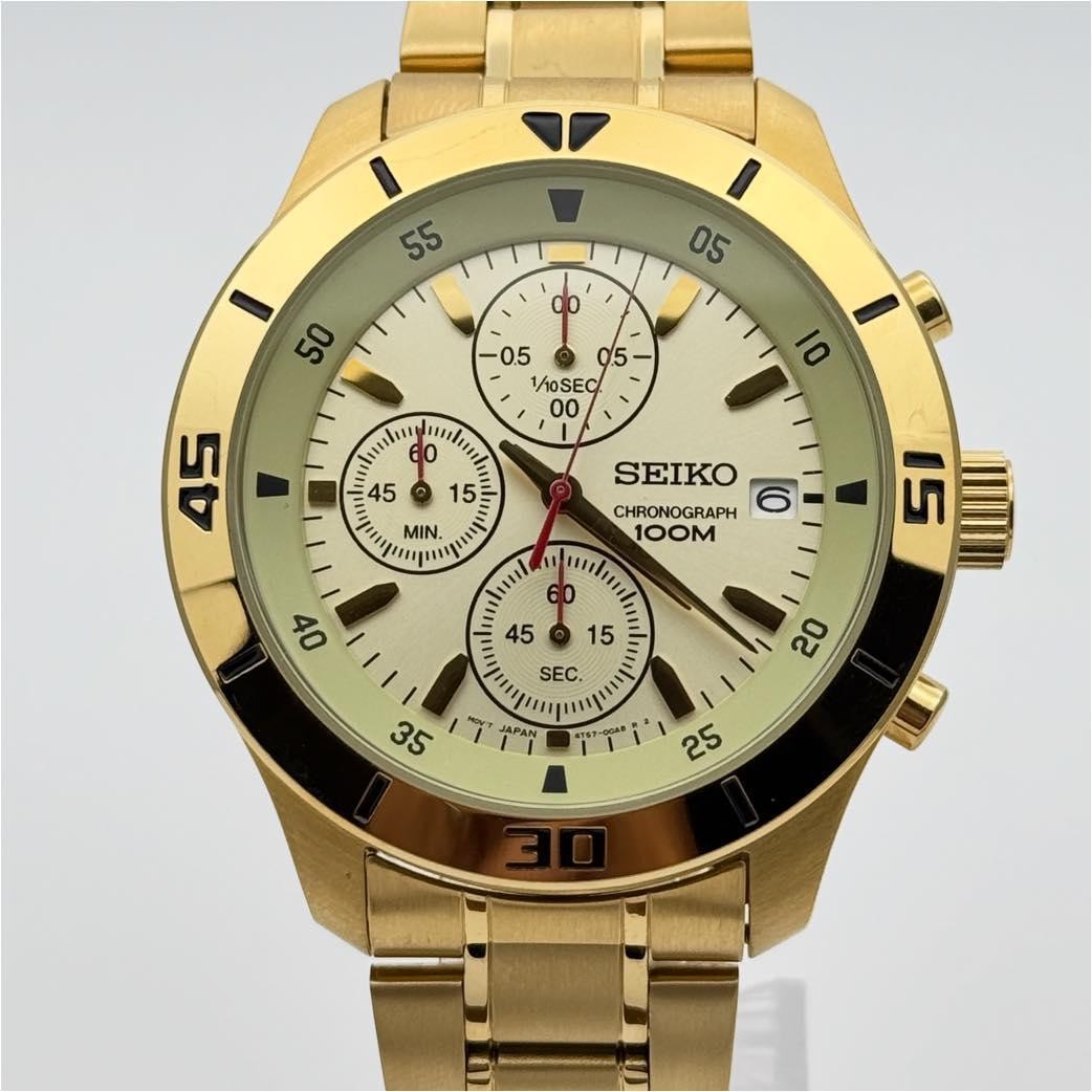 Seiko Chronograph 4T57-00A0 Men'S Watch Date Quartz