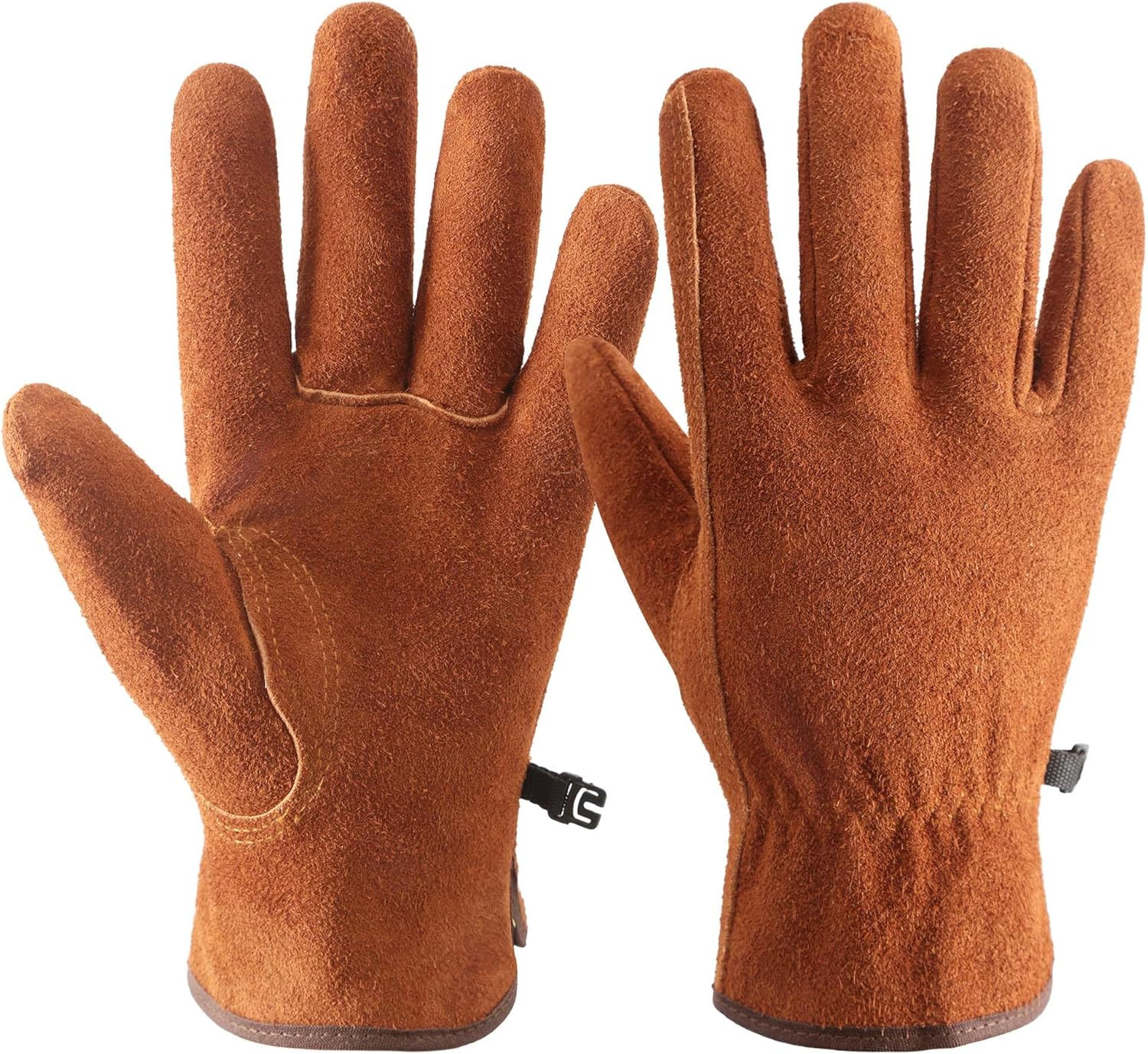 Tough Workwear Leather Work Gloves - Cow Split Leather Gardening & Construction 