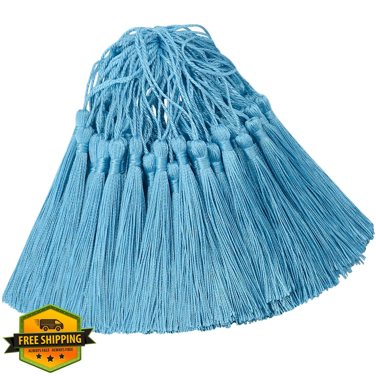 Graduation Tassel Bookmarks, 100pc 5", Blue Silk Floss