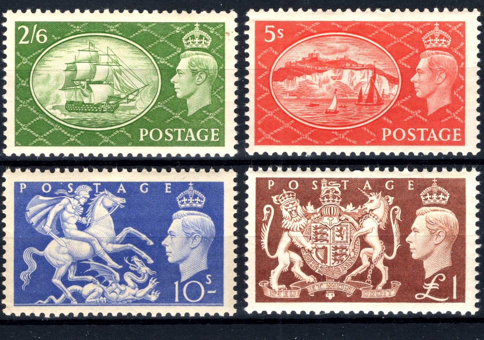 GEORGE VI NICE U/MINT HIGH VALUE SET.