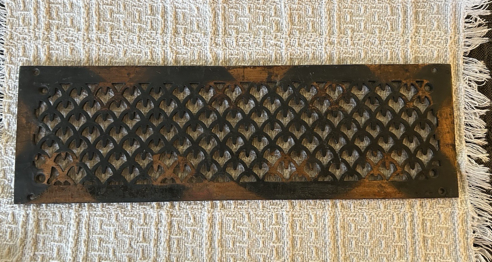 Vintage Cast Iron Floor Register Grate Fits 4”x15” Opening