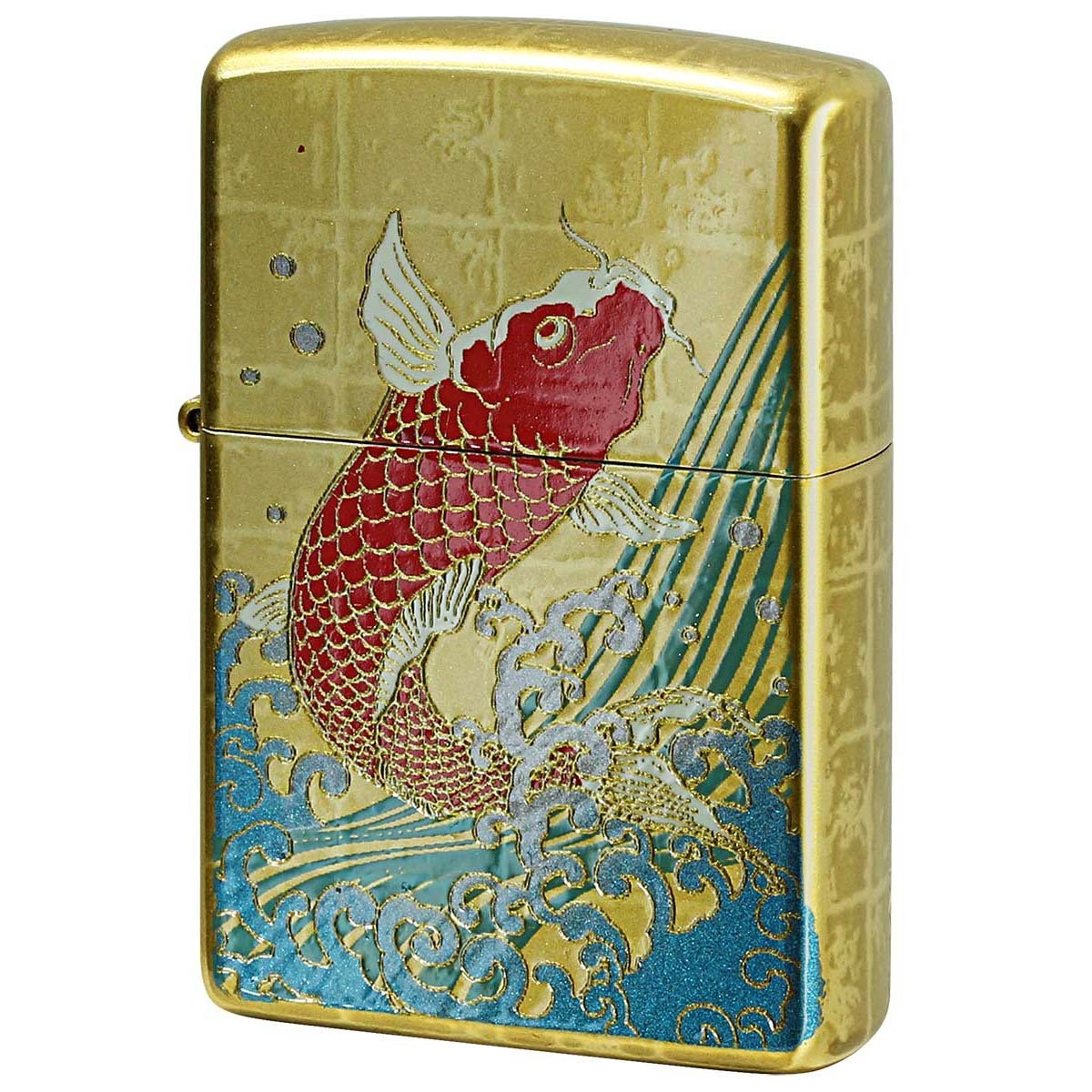 Zippo Gold Lacquer Carp Traditional Japanese Craft Used