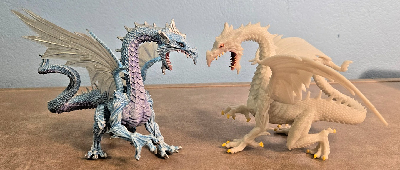 Safari LTD Mythical 2010 ICE DRAGON & GLOW IN THE DARK Figurines