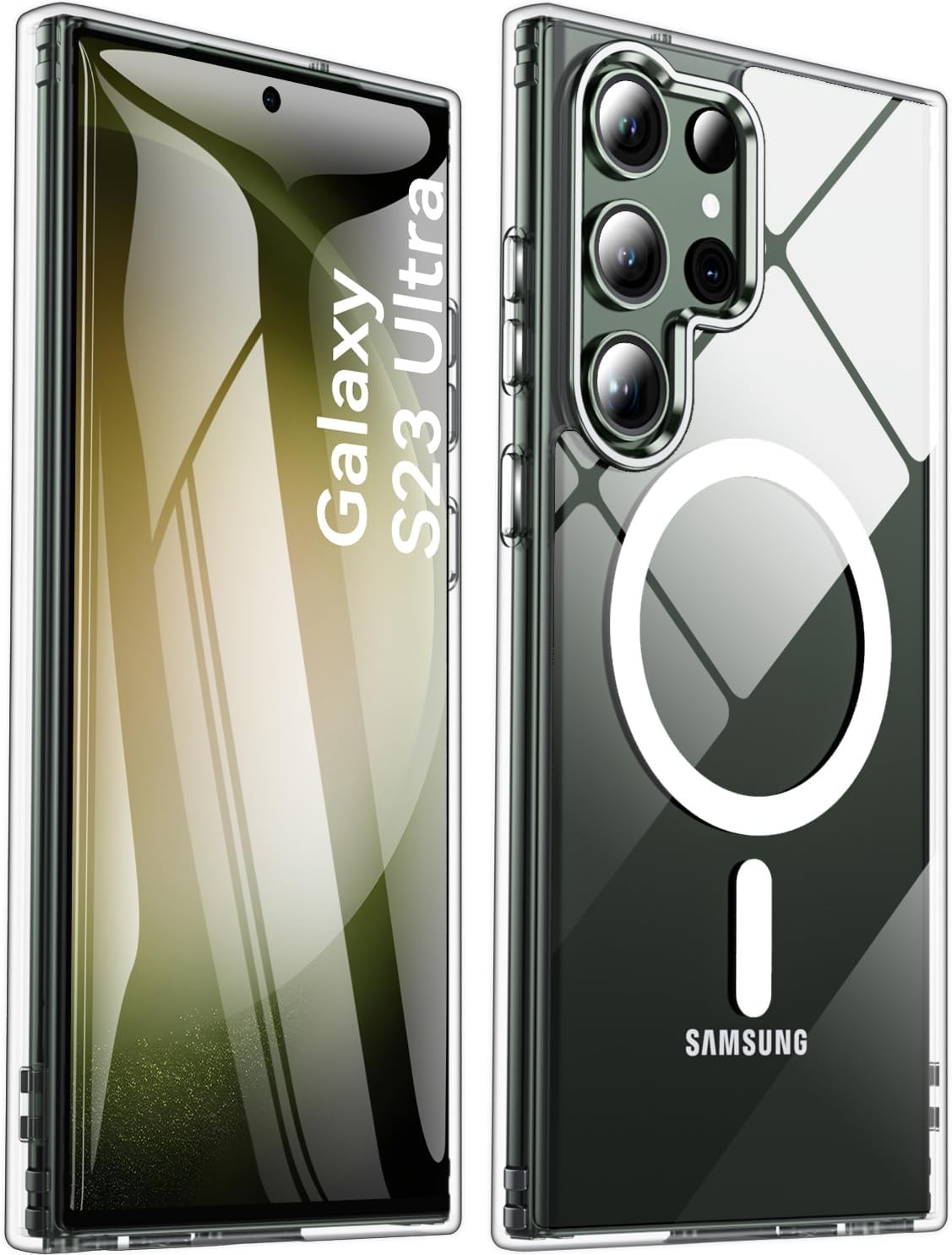 Samsung Galaxy S23 Ultra Case Clear, 200% Stronger Magnetic, 12FT Protection