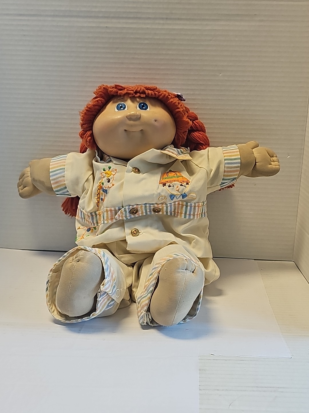 Vintage Cabbage Patch Kid Girl Red Hair Blue Eyes Hong Kong Head Mold #3 1985