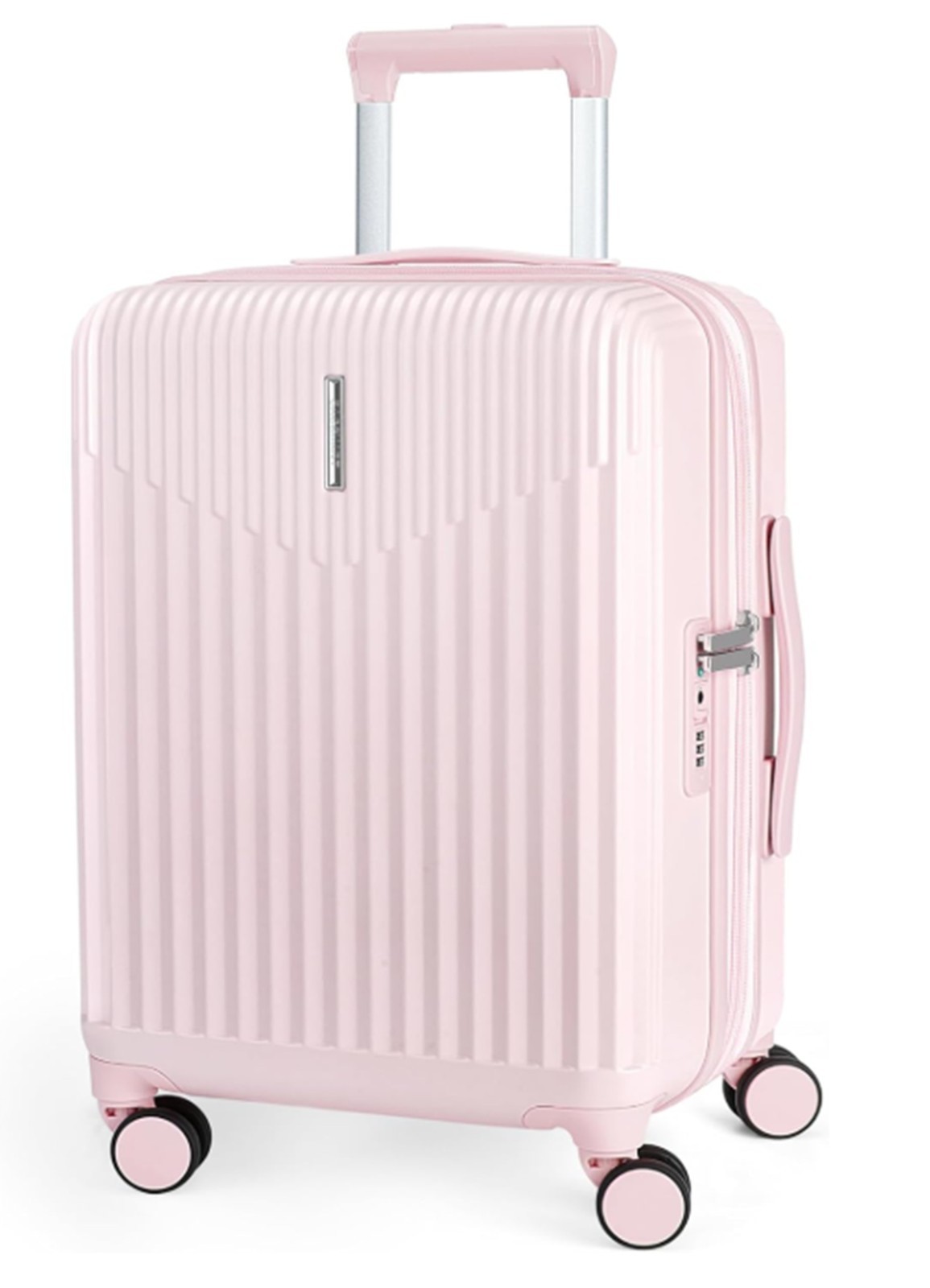 BAGSMART Hardside Expandable Luggage With Spinner Wheels, PC Lightweight Pink