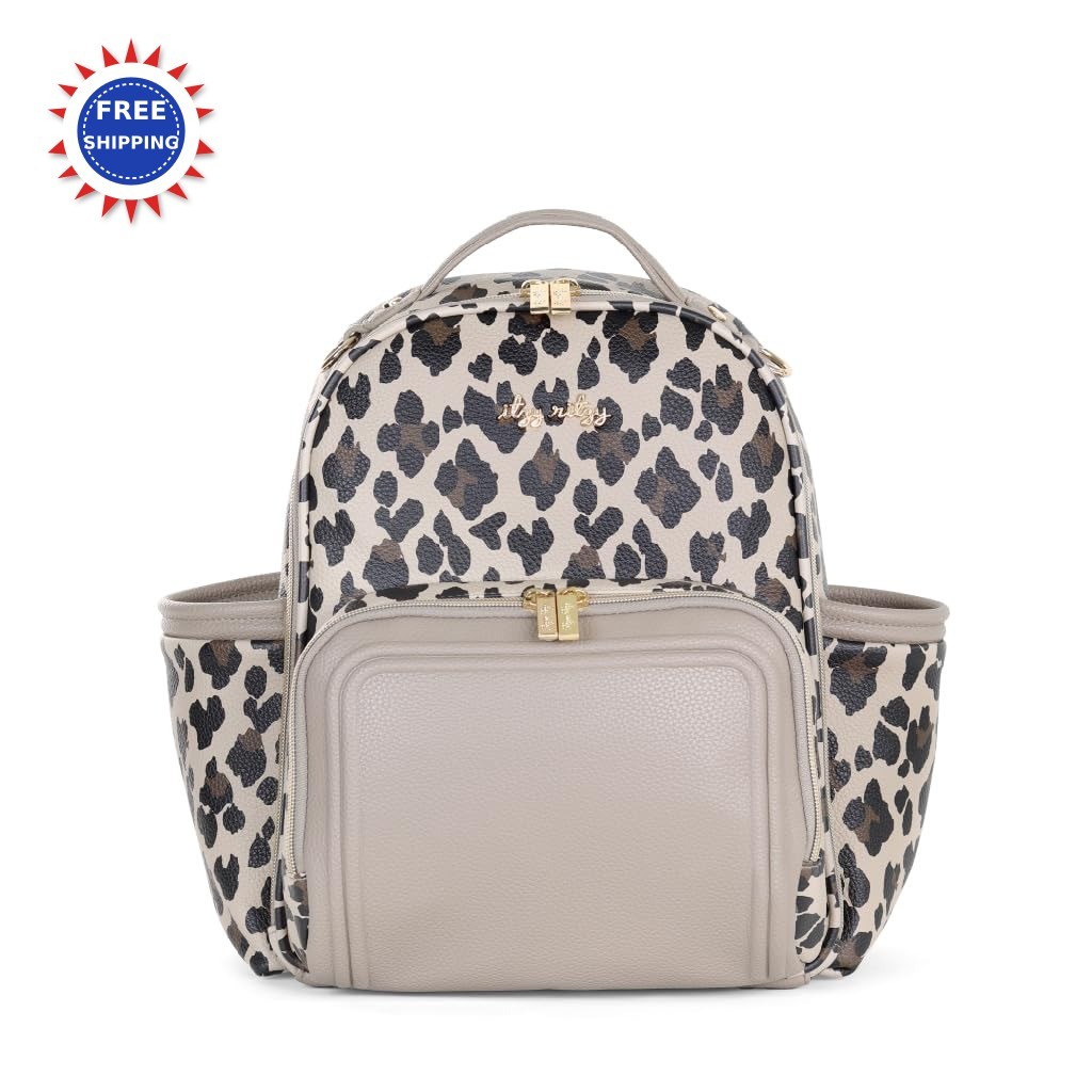6 In Leopard Mini Diaper Bag Backpack Chic Compact Itzy Ritzy Plus Changing