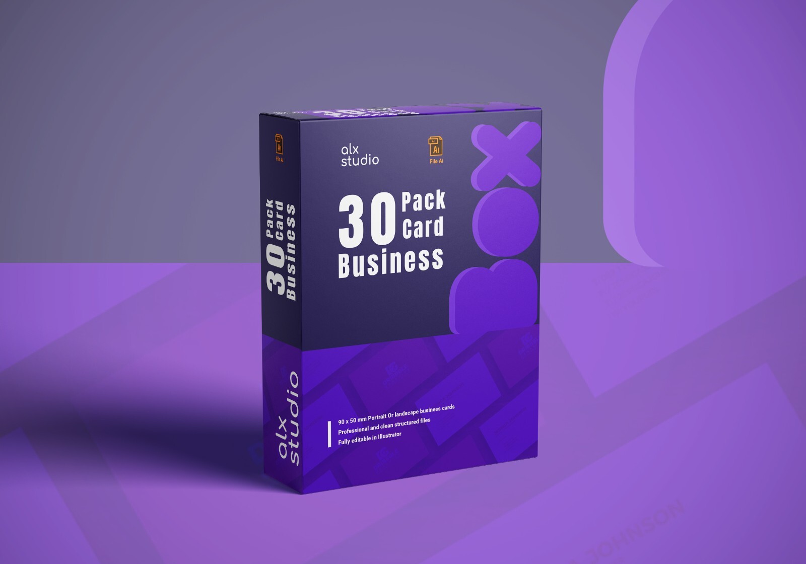 DIGITAL PRODUCT. Pack of 30 Clean, modern and professional business card design.