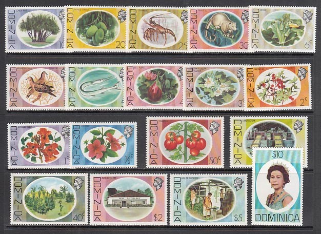 Dominica - Mail 1975 Yvert 447/64 ** Mnh Flora
