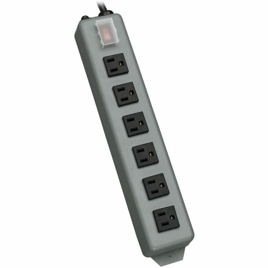 Tripp Lite Waber Power Strip 120V Right Angle 5-15R 6 Outlet Metal 15ft Cord
