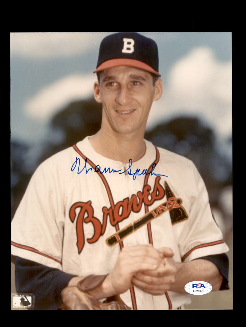 Warren Spahn PSA DNA Coa Signed  8x10 Photo Autograph Braves