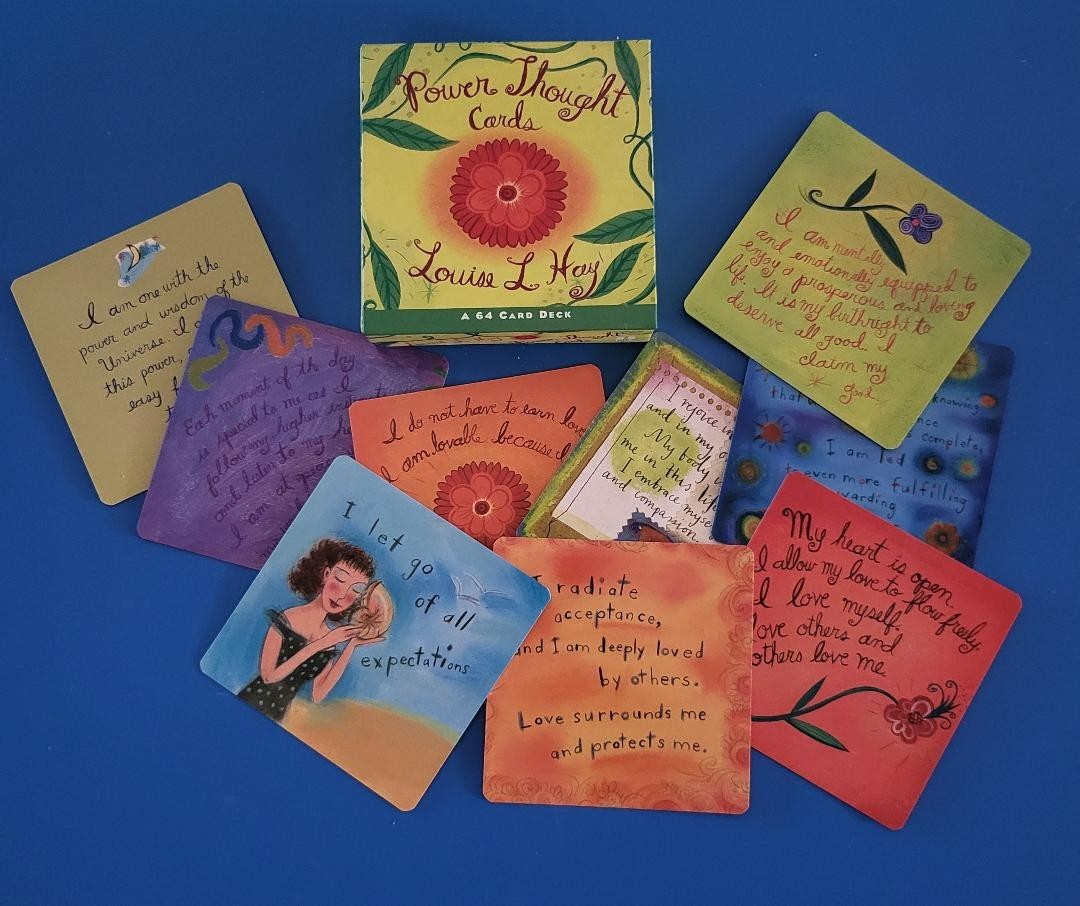 Power Thoughts a 64 Card Affirmation Deck by Louise Hay 1999 Clean & Complete