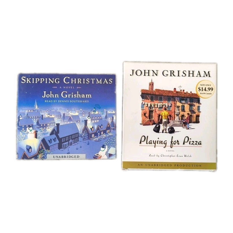 Skipping Christmas & Playing for Pizza by John Grisham 2 Unabridged Audiobook CD