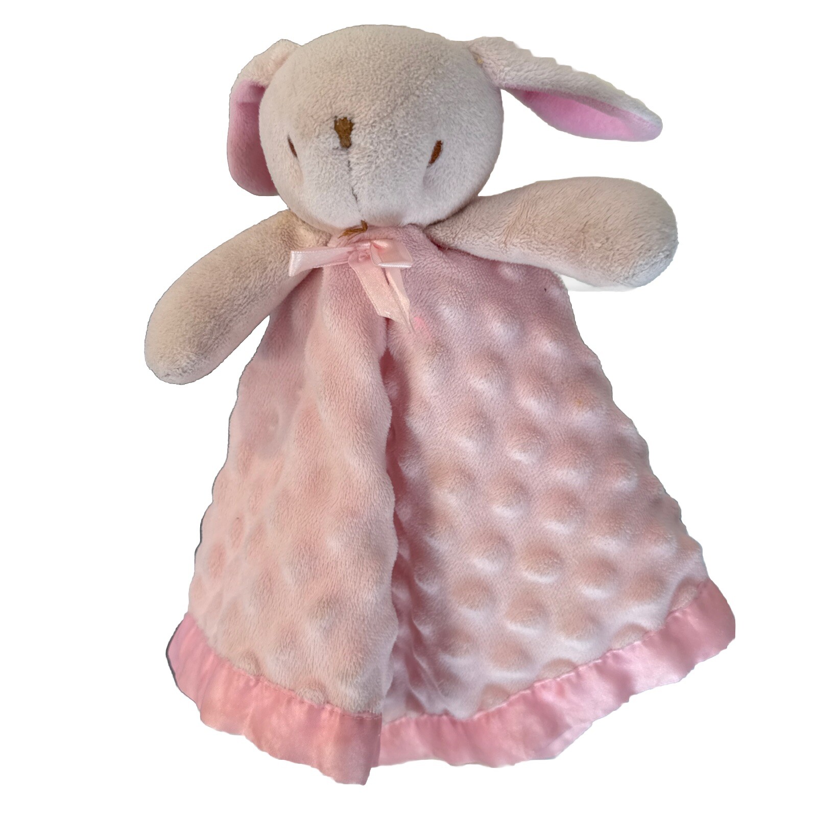 Pro Goleem Pink Baby Bunny Rabbit Lovey Plush Infant Security Blanket Satin New