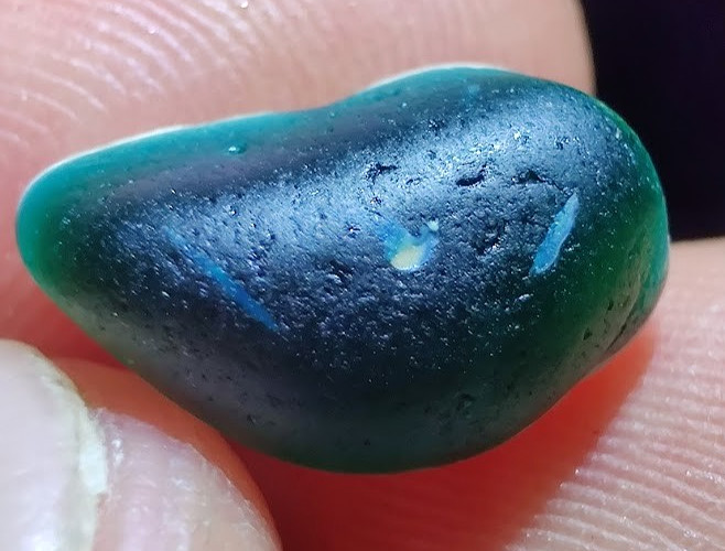 RAREST Aqua Color W/ Solid White Back Multi - Real Davenport Beach Sea Glass