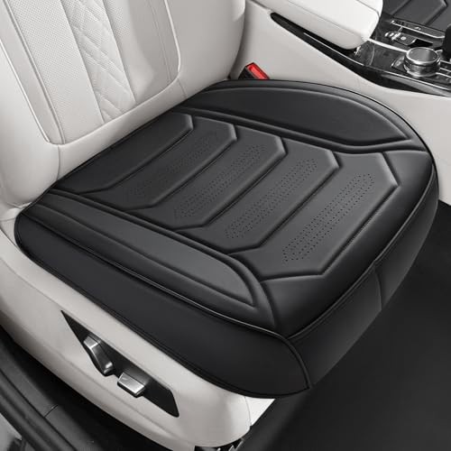  2 Pack Bottom Car Seat Cover, Dual Storage Pockets Luxury Faux 2PCS Black