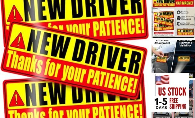  3 Pcs New Driver Magnet for Car - Student Driver Car Magnet Funny Be Patient 