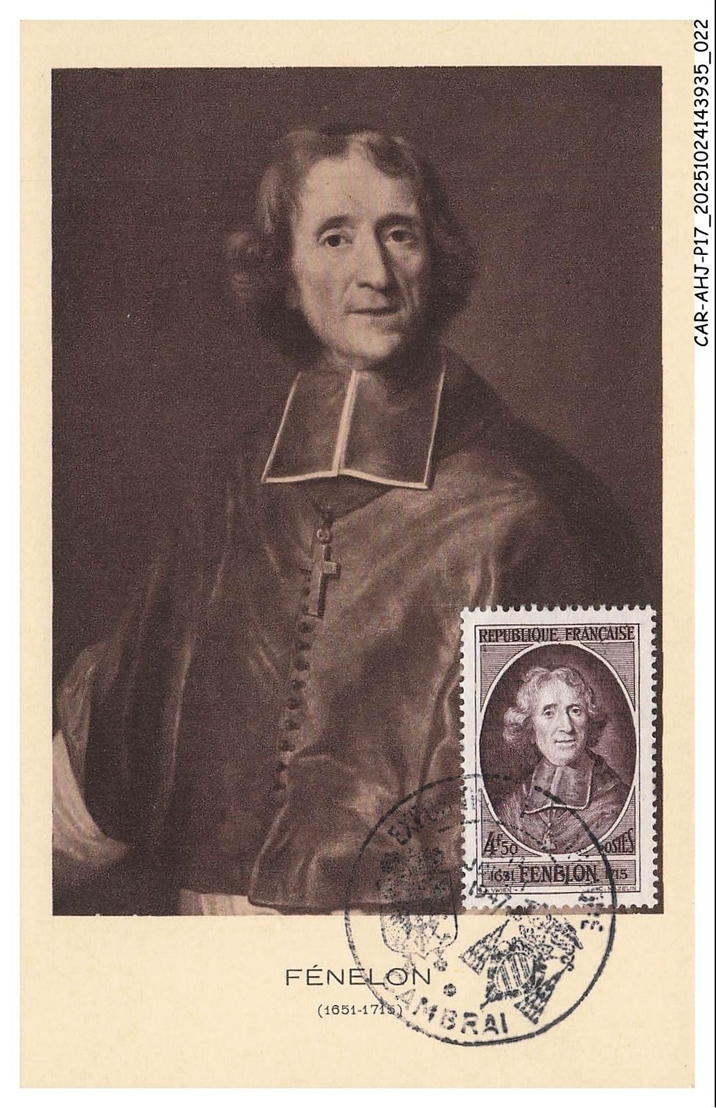 CAR-AHJP17-0788-CARD-MAXIMUM - Fénelon - 1947