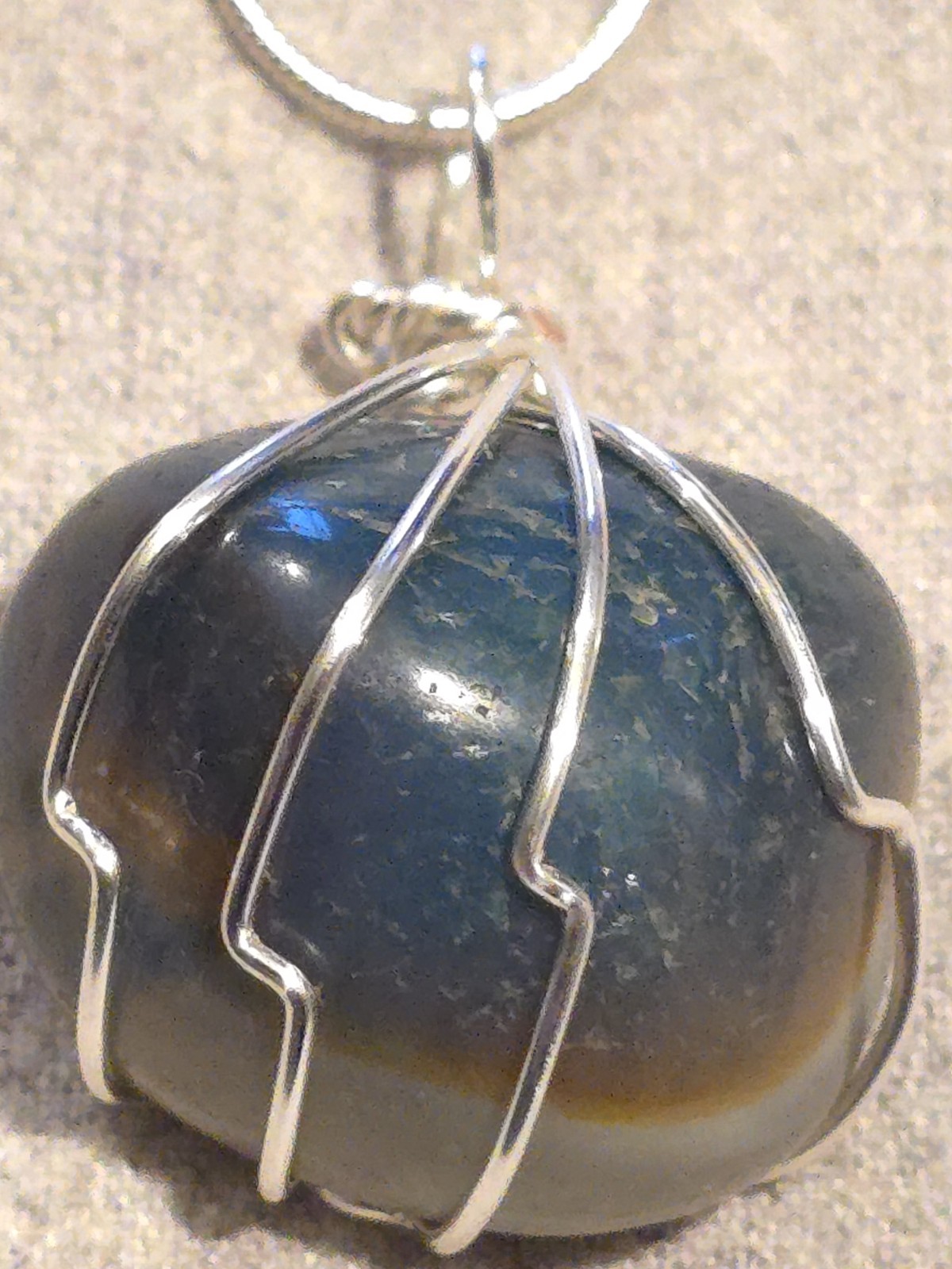 Beryl Pendant On A Sterling Silver Necklace