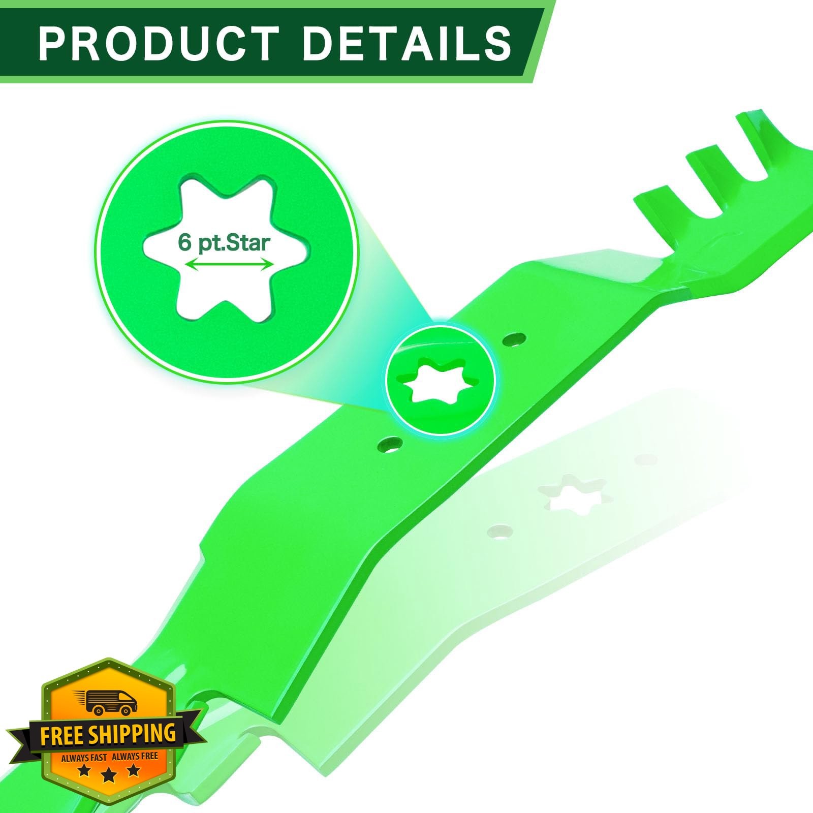 TENGMUJX Mulching Mower Blade 3 Pack Replaces 742-04053 Cub Cadet 50" Deck