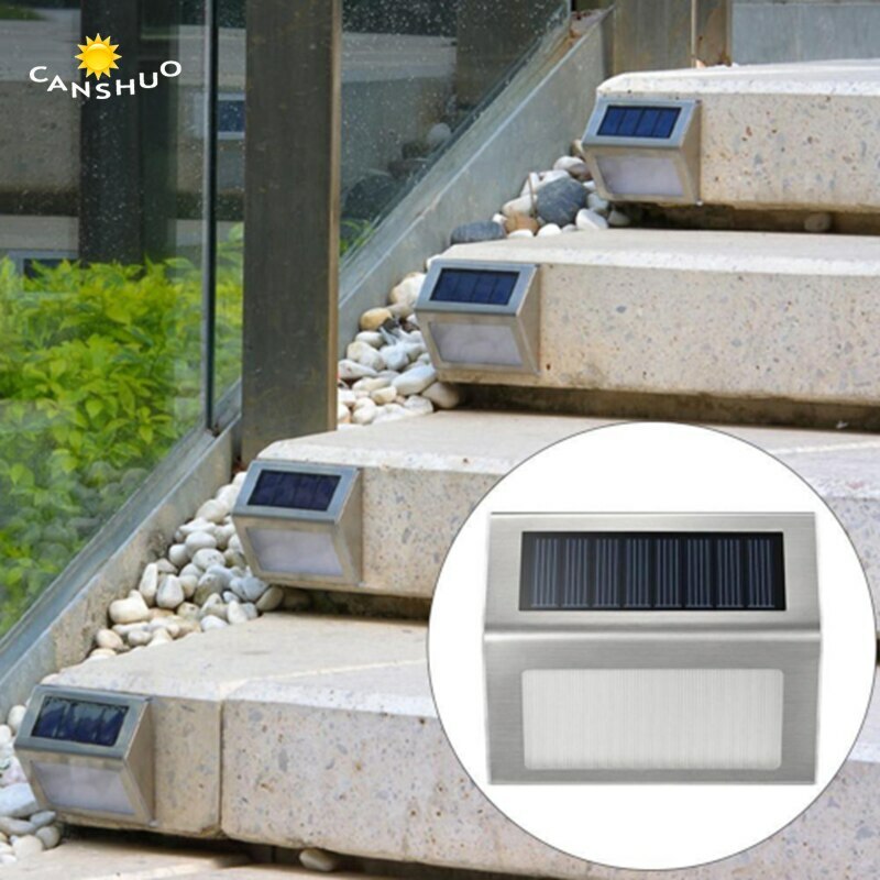 Capteur d'énergie solaire lampes murales 3 LED escalier lumière jardin étape