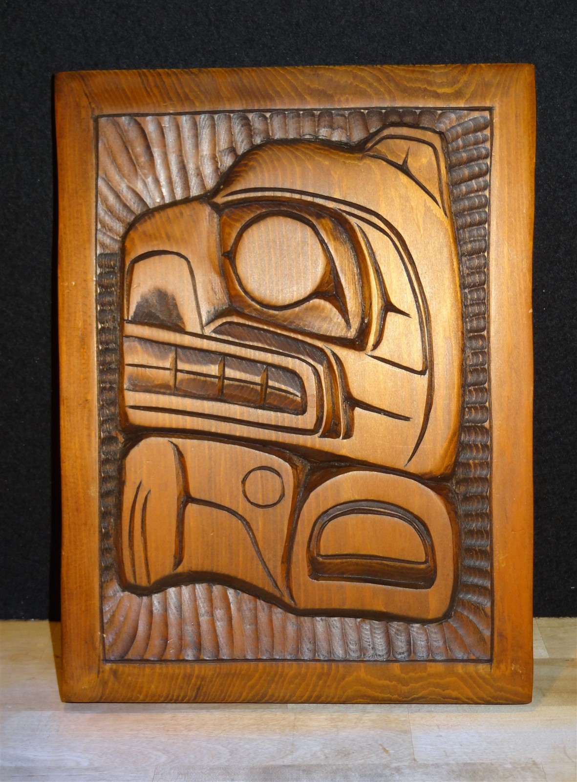 Carved Wood Bear Native Artist West Coast B.C. By George Matilpi KWAKIUTL Tribe