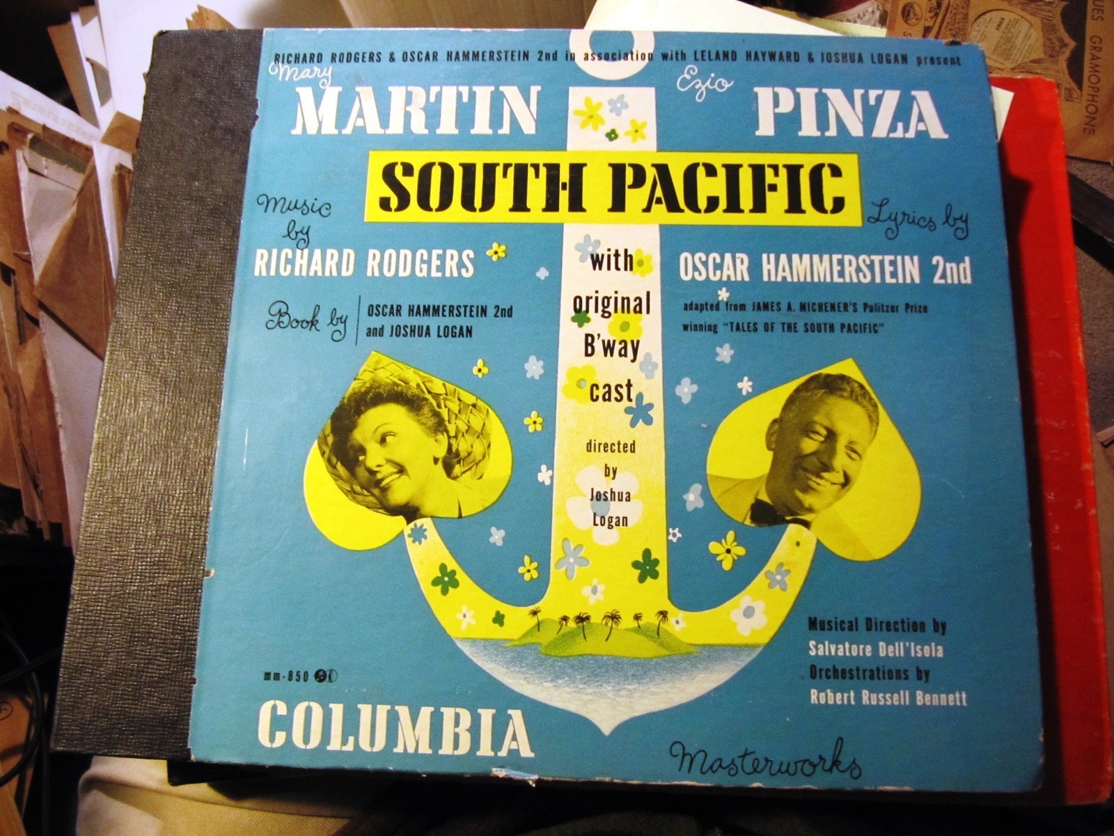 1949 BROADWAY MUSICAL Orig Cast SOUTH PACIFIC EZIO PINZA Mary Martin Columbia 7x