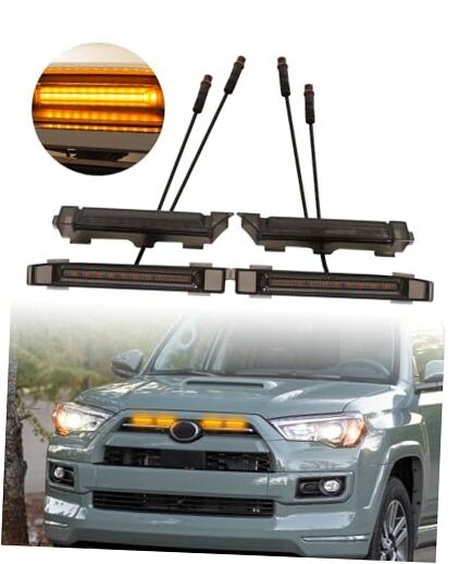 Front Bumper LED Grill Lights for 2024 2023 2022 2021 4Runner yellow