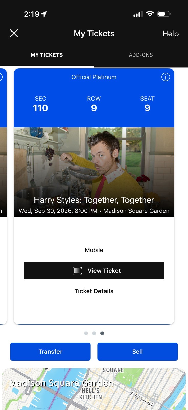 Harry Styles Together, Together Tix MSG September 30th, 2026 