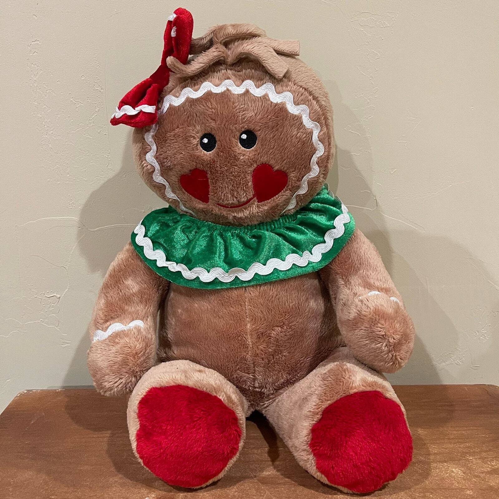 Dan Dee Girl Gingerbread Plush Stuffed Toy 16" Christmas Collectors Choice