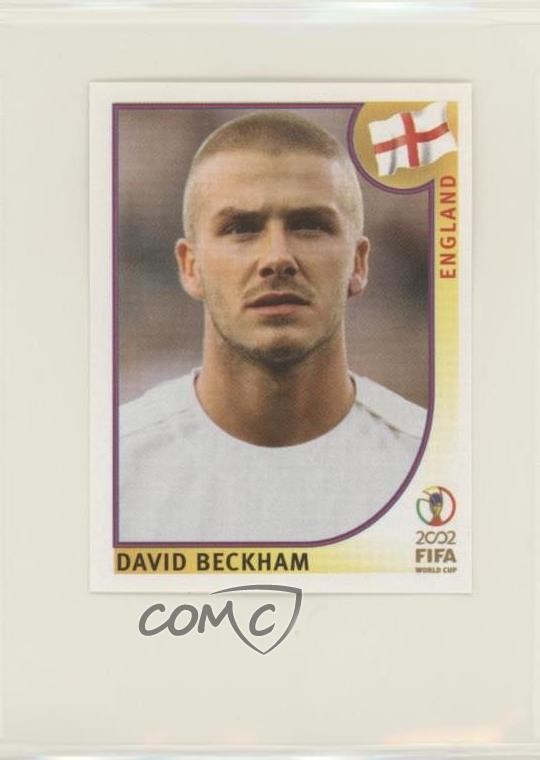 2002 FIFA World Cup Korea Japan Album Stickers Black Back David Beckham 08dp