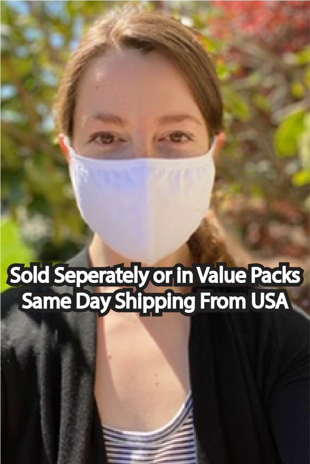 $3.50 Each, 2 layer, White-100%cotton-washable-Face-masks -50 PACK